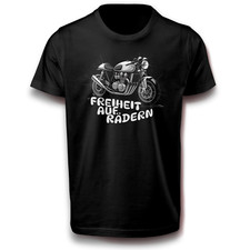 Freiheit auf Rädern Motorrad T-Shirt - Retro-Bike Design - Herren Damen