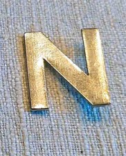 Anstecknadel Brosche silbern Buchstabe N Aluminium, ca. 3 x 2,5 cm Anstecknadel