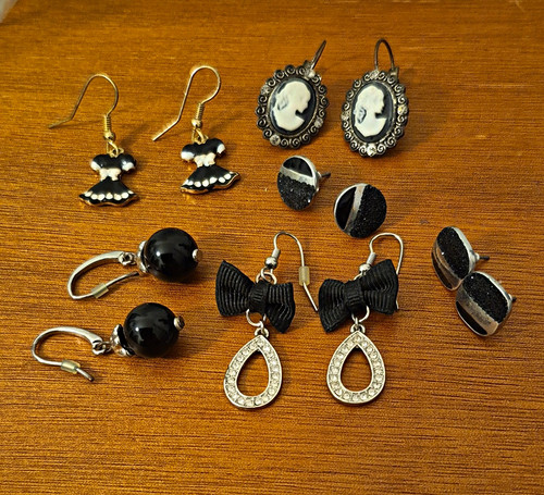 Ohrringe set schwarz silber - set,