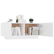 Schrank Weiß 100x35x40cm 2 Türen mit Sockel unter TV Deko Wohnzimmer Multimedia