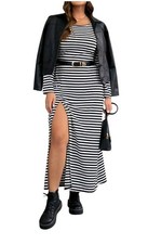 Übergröße Plus-size Maxikleid Gr.52 54  gestreift 