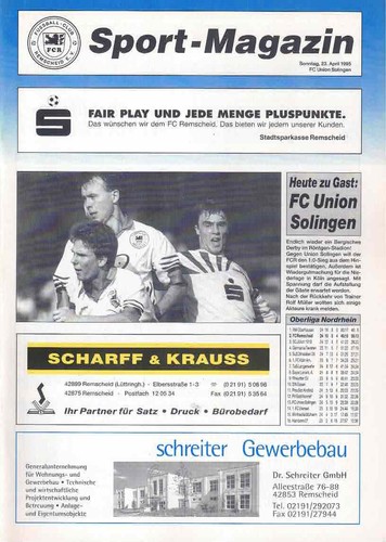 Fussball programmheft 94 95 - ,