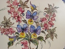 WANDTELLER TELLER 16,5cm hell weiß blau Handarbeit HINDELANGER KERAMIK Blumen *