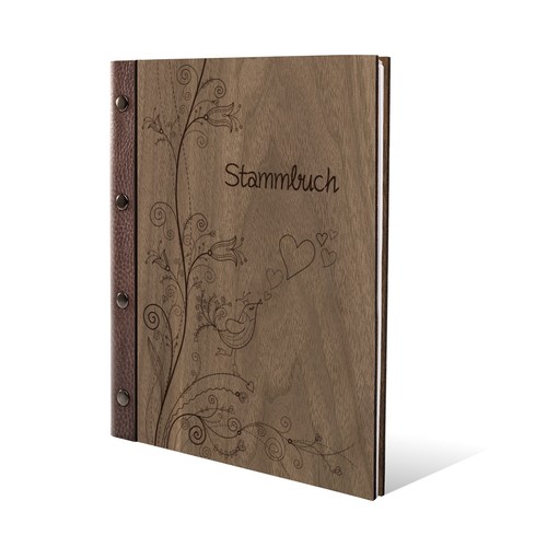 Stammbuch nussbaum holz din - nussbaum,