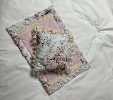 Puppenbettwäsche Puppendecke Puppenwagen Bettwäsche Decke Kissen Nostalgie Set