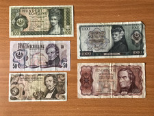 RARE 1670 SCHILLING 1965-1970  : 1 x 1000, 1 x 500, 1 x 100, 1 x 50, 1 x 20  (5)