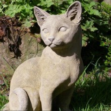 Steinfigur garten katze - garten,