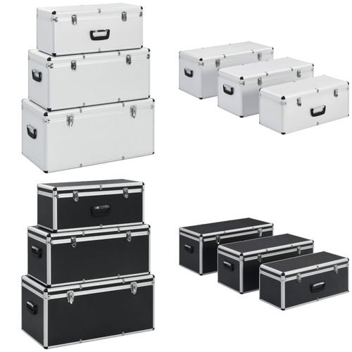 Alukoffer silbern schwarz - 3x, silbern/schwarz