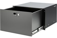 6 HE Rack Schublade Schloss 19"-Rack-Drawer Adam Hall Vollauszug Schnelltrennung