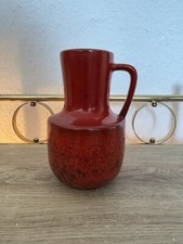 Steuler Rote Lava Vase 141/15 West Deutschland 