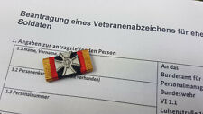 Bundeswehr Veteranenabzeichen Bandspange Bandschnalle Ordensspange mit Antrag