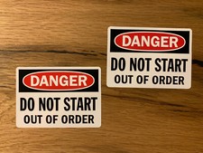 2x DANGER Aufkleber Sticker