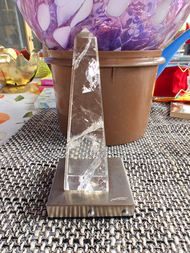 Bergkristall obelisk mit led - bergkristall,