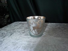 Windlicht/Hirsch/neu/Glas/silb
