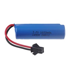 1x Lithium-Ionen Akku 14500 mit Kabel & Stecker – 3,7V / 1600mAh