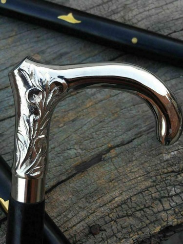 Massiver silber gehstock - silber,