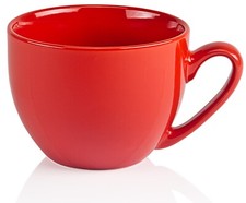 Große Tasse XXL Jumbotasse Jumbo Becher 600ml Teetasse Suppentasse Porzellan Rot