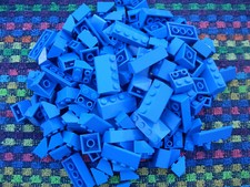 150 Lego Basic Dachsteine / Dachziegel blau City Haus Schrägsteine 45° (240122Q)