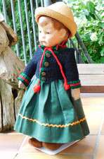 antike  Käthe Kruse  Puppe  m. breiten Hüften