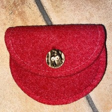 Geldbeutel Mini Tasche Handy etc rot Kunstleder Retro- Stil Tracht 