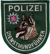 Polizei HESSEN Schäferhund Diensthundeführer K-9 DHF Abzeichen Patch GRÜN Ffm