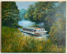 Ölgemälde Alsterimpressionen handgemalt Leinwand signiert Hamburg Alster 50x40cm