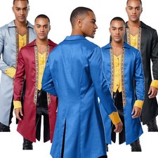 Herren Kostüm Jahrgang Tailcoat Steampunk Mantel Renaissance Jacke Wandern Rock