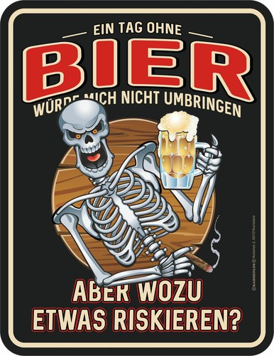 Bier tag ohne blech - ohne, blech-schild