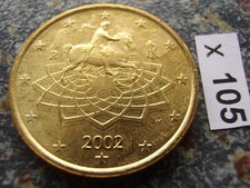 Italien 50 Euro Cent 2002 Stempelfehler KM#215 unc. Fehlprägung Verprägung error