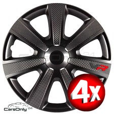 4x RADKAPPEN 15 Zoll VR SCHWARZ CARBON TUNING FÜR MERCEDES PEUGEOT