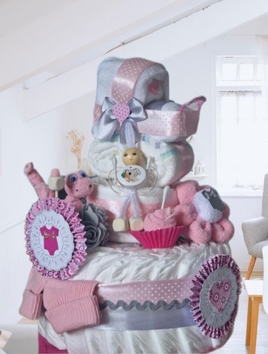 Windeltorte rosa mädchen mini - mädchen,