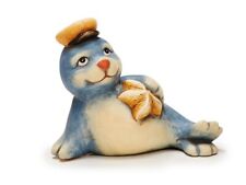 Keramik Seehund mit Hut und