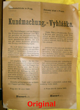 Plakat Reichsflaggen Kundmachung Prag Böhmen-Mähren Aushang original 2WK Poster