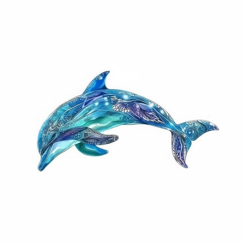 Metall delfin wanddeko - delfin,