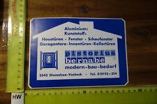 Alter Aufkleber Handwerk Fenster Türen PISTORIUS BERNABE Diemelsee-Vasbeck
