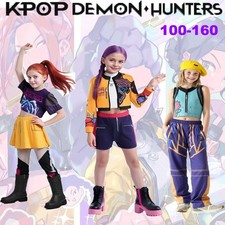 Kinder⭐Mädchen K-Pop Demon Hunters Rumi Mira Zoey Cosplay Kostüm Kleid Halloween
