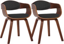 #R131744/2210 2x Stühle Kingston Stoff walnuss/dunkelgrau Lehnstuhl Küchenstuhl