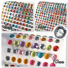 Glitzersteine Selbstklebend 6mm 8mm 10mm Strasssteine Verzieren Basteln Bunt MIX