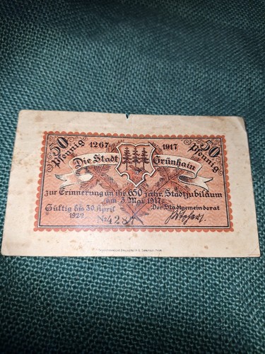 Notgeld stadt grünhain 50 - -,