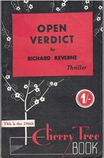 Open Verdict Richard Keverne Cherry Tree 246 1940s vintage mystery paperback vg+