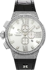 HAEMMER E-027 SANDY Damen Armbanduhr Chronograph Zirkonia 45mm Silber