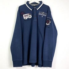 Camp David Poloshirt Polosweater Gr.3XL Herren Langarm Blau Bestickt Logo