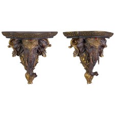 Harz Elefantenkopf Wandkonsole