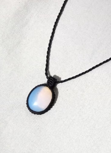 Halskette opal oval - halskette,