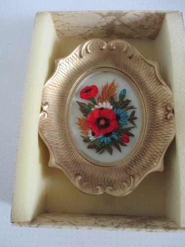 Wachsbild mit blumenmotiv - mit,
