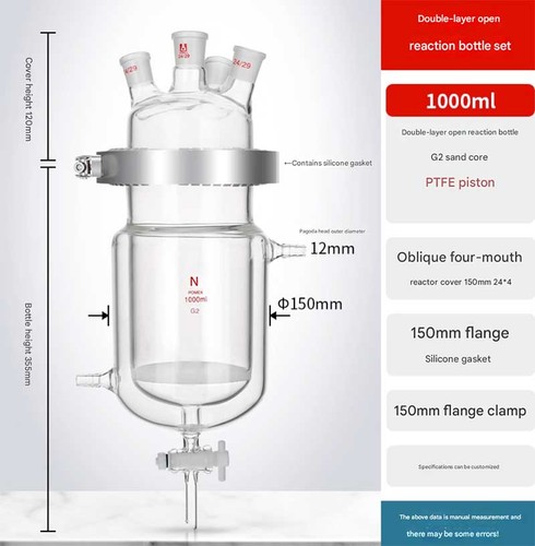 1000ml doppelwand reaktor mit - 1000ml,