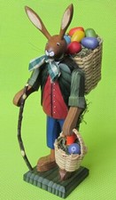 Großer 19cm Osterhase Osterhasenmann mit Eierkorb Gotthard Steglich Hase Ostern