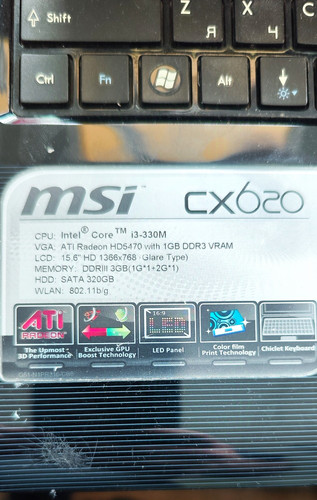 Msi cx620 notebook zoll - cx620, 15,6