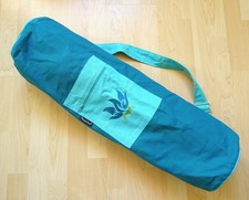 MUNDO YOGA Tasche Tragetasche für Matte NEUWERTIG Baumwolle Fächer Türkisblau