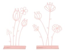 2er Set Metall Blume H18cm